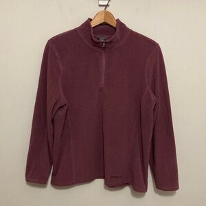 Women’s Eddie Bauer Burgundy Fleece 1/4 zip jacket, Size XL extra large